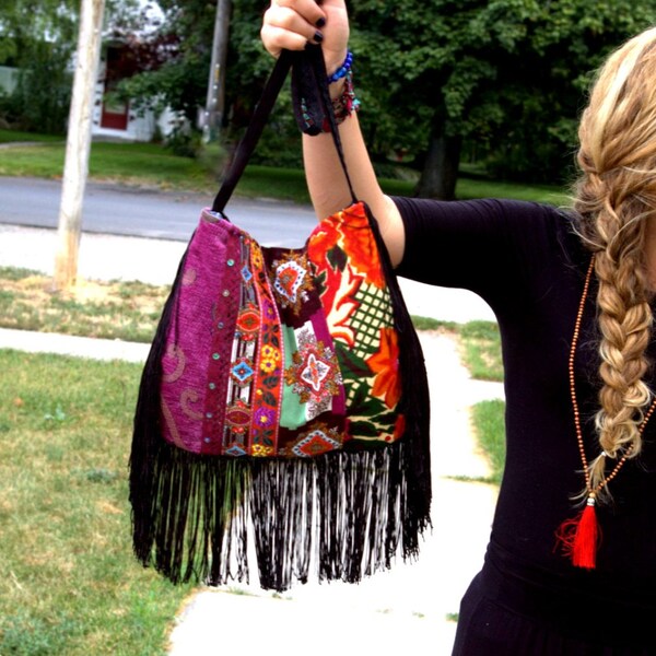 Fun boho fringe hippie bag