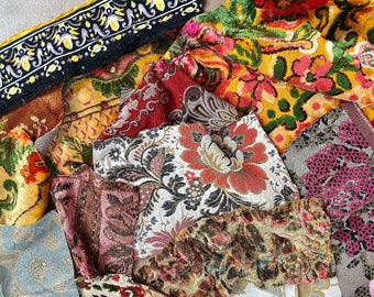 Tapestry and velvet fabric upholstery remnants pieces #1