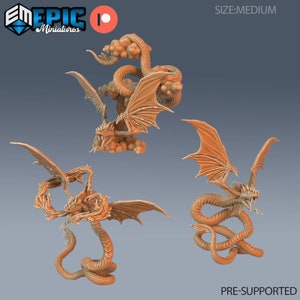 Flying Snake Dungeons and Dragons Monster Miniature, Epic Miniatures 28mm