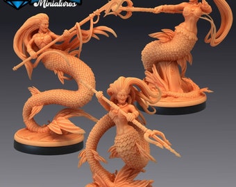 Epic Miniatures Fantasy 28mm - MERMAID FEMALE Dungeons and Dragons DnD Miniature