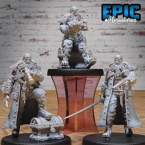 Pirate Captain Dungeons and Dragons Miniature D&D, Fantasy Miniatures