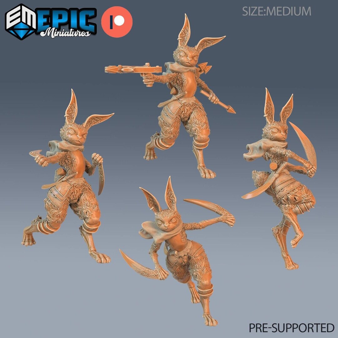 Rabbit Folk Female Dnd Dungeons and Dragons Miniature - Epic Miniatures ...