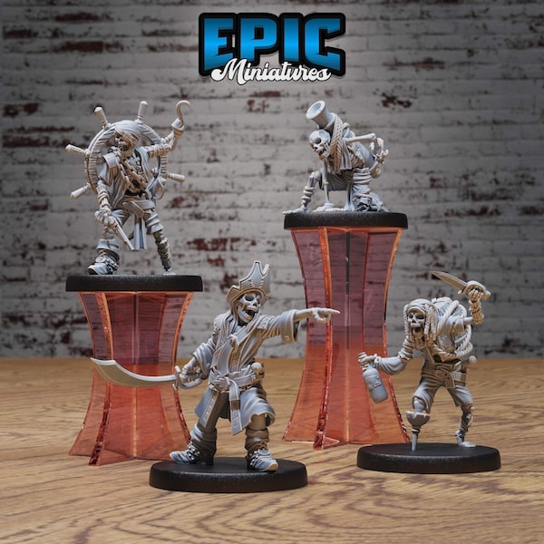Piratas Esqueleto D&D Dungeons and Dragons Mortos-vivos Miniaturas Épicas Miniaturas 28 mm