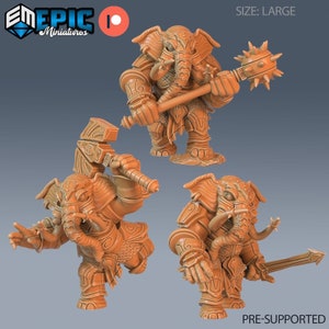 Elefant Folk Paladin Dungeons and Dragons Miniatur D&D, Fantasy Monster 28 mm