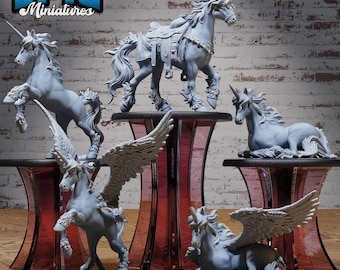 Unicorn Dungeons and Dragons Miniature D&D, Fantasy Tabletop Miniatures