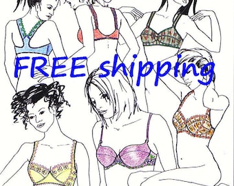 BRA Pattern BHS10 with 5 designs : FREE Shipping by Merckwaerdigh