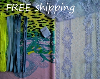 Panty FREE Shipping by Merckwaerdigh LINGERIE Kit Blue Tiles /& Cobalt Lace for 1 BRA