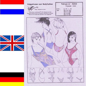 SWIMWEAR Pattern BAD3 for 2 Sun-Bathing Swimsuits FREE Shipping by Merckwaerdigh image 2