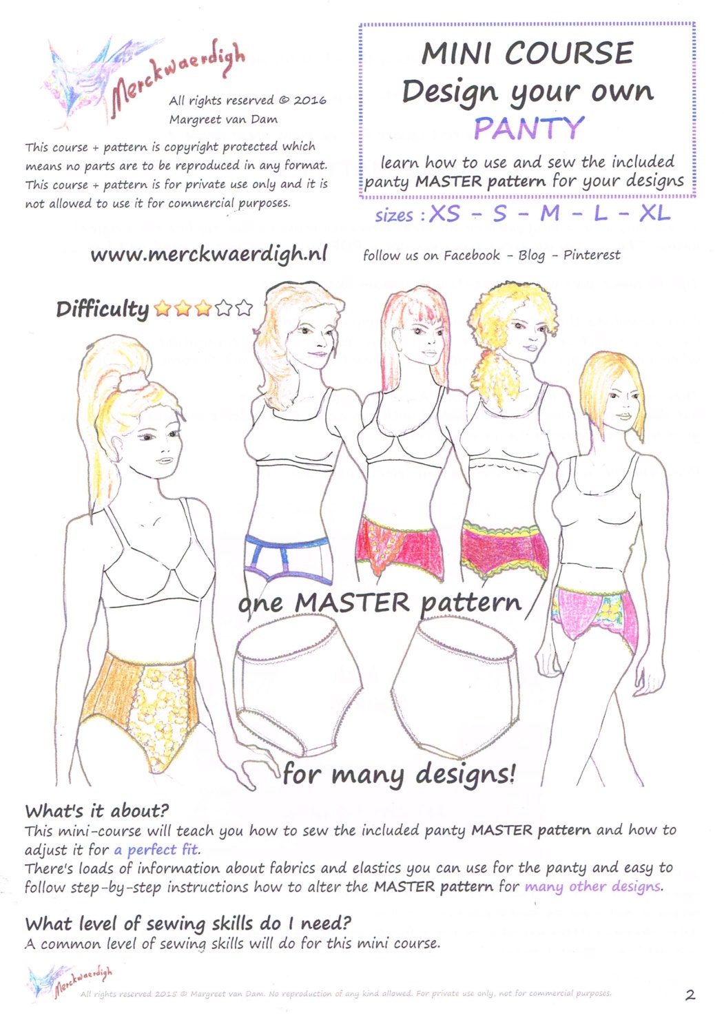 E-book MINI-COURSE Design Your Own PANTY by Merckwaerdigh 