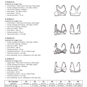 BRA Pattern BHS10 with 5 designs : FREE Shipping by Merckwaerdigh image 3