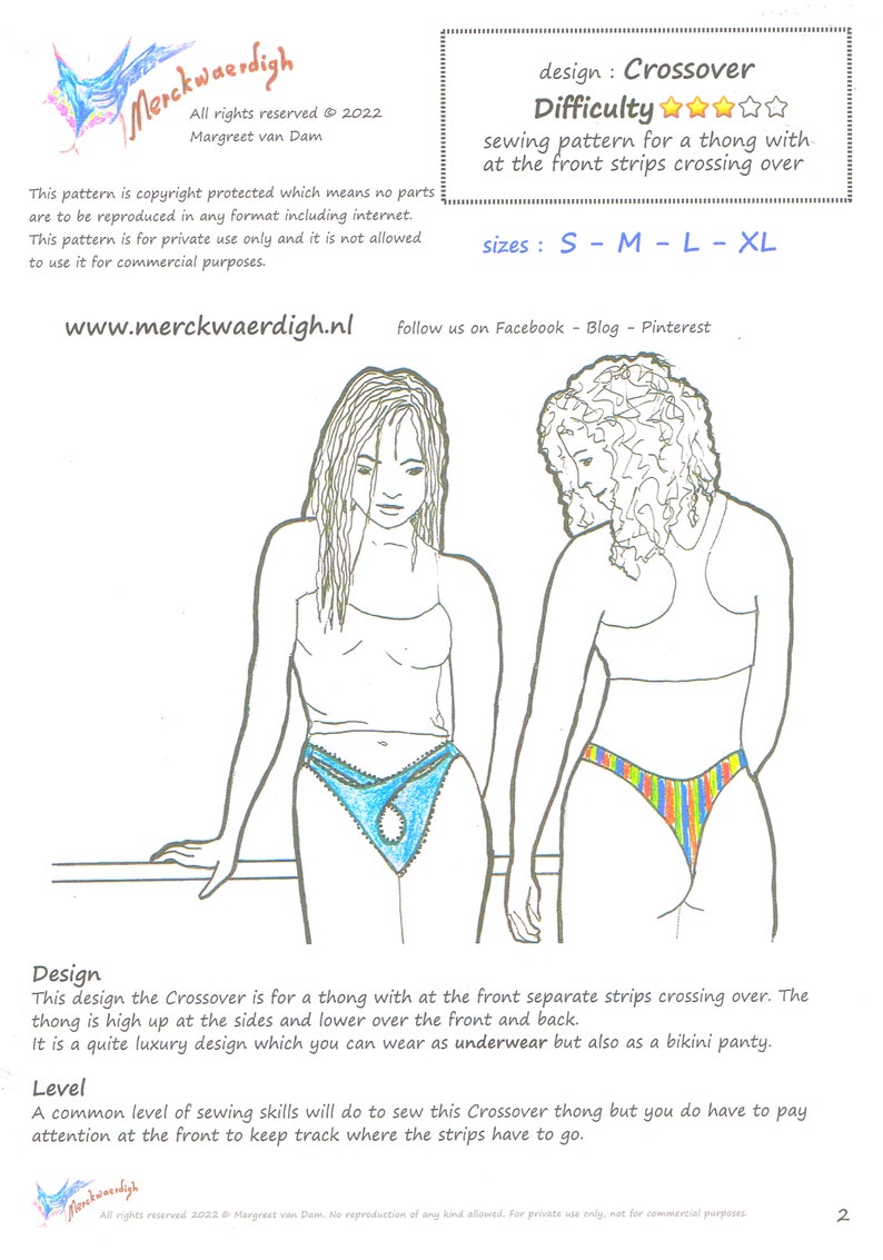 THONG E-booklet Pattern CROSSOVER Panty by Merckwaerdigh image 3