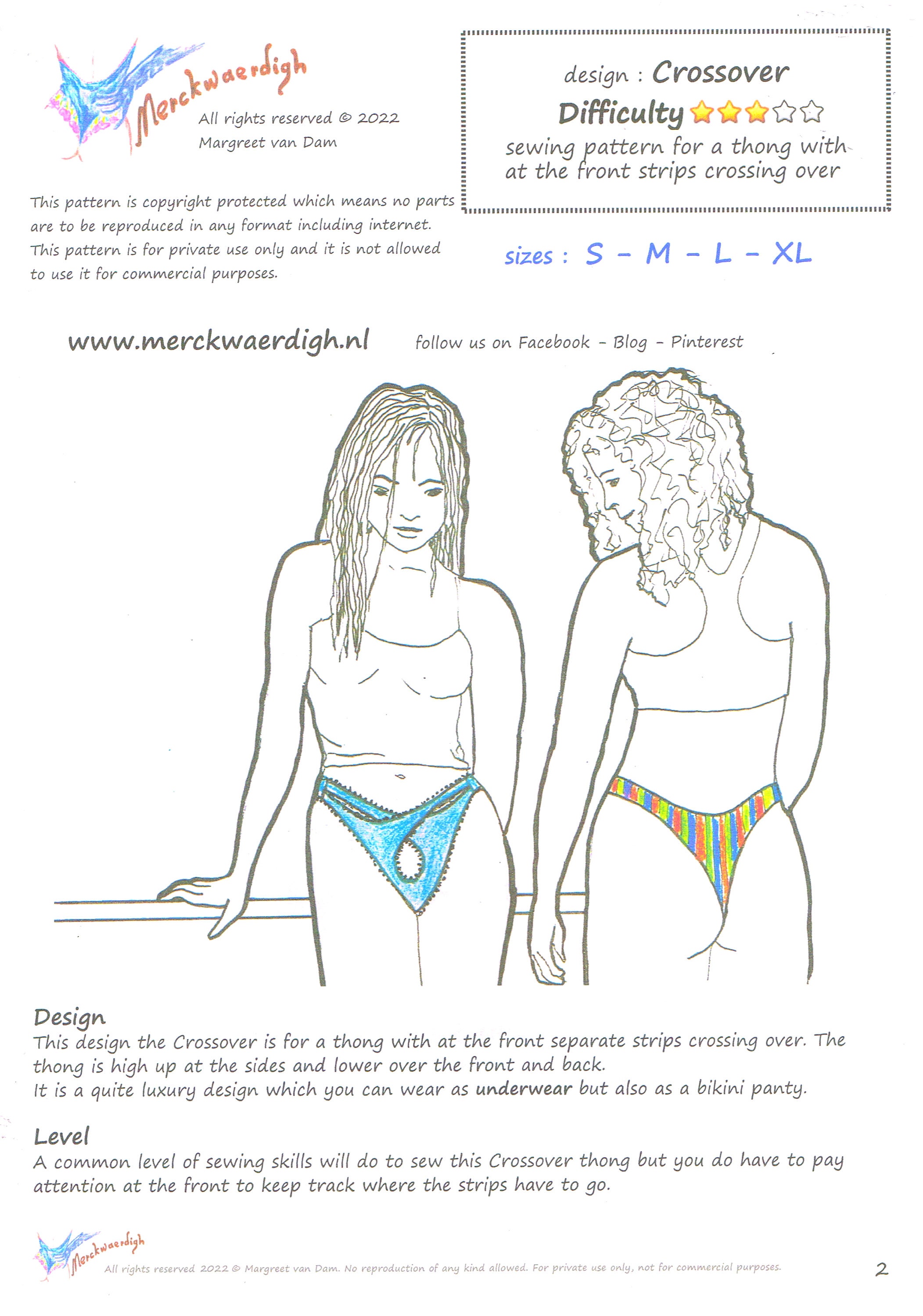 THONG E-booklet Pattern CROSSOVER Panty by Merckwaerdigh -  Sweden