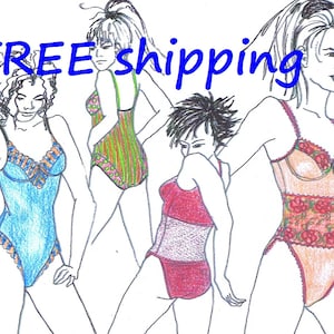 LINGERIE pattern B1 for Bodysuit or Swimsuit FREE Shipping by Merckwaerdigh image 1