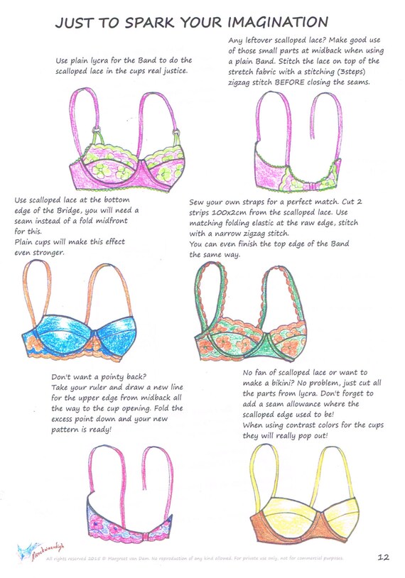 Bra E Booklet Pattern Balcony Underwired Bra By Merckwaerdigh Etsy