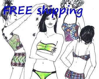 BIKINI pattern JST6 for young Lingerie & Beachwear FREE Shipping by Merckwaerdigh