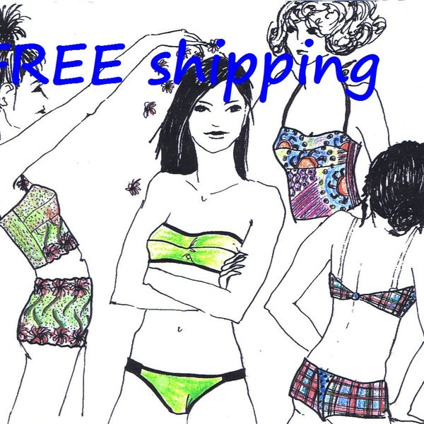 BIKINI pattern JST6 for young Lingerie & Beachwear FREE Shipping by Merckwaerdigh