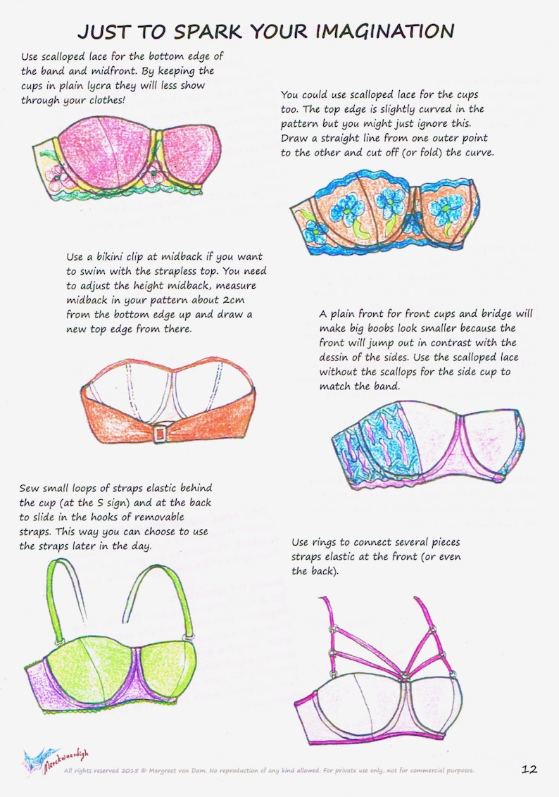 E-booklet BRA Pattern BRETELLES Soutien-Gorge Rembourré à Armatures par Merckwaerdigh image 4