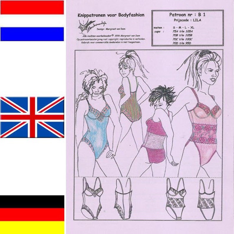 LINGERIE pattern B1 for Bodysuit or Swimsuit FREE Shipping by Merckwaerdigh image 2