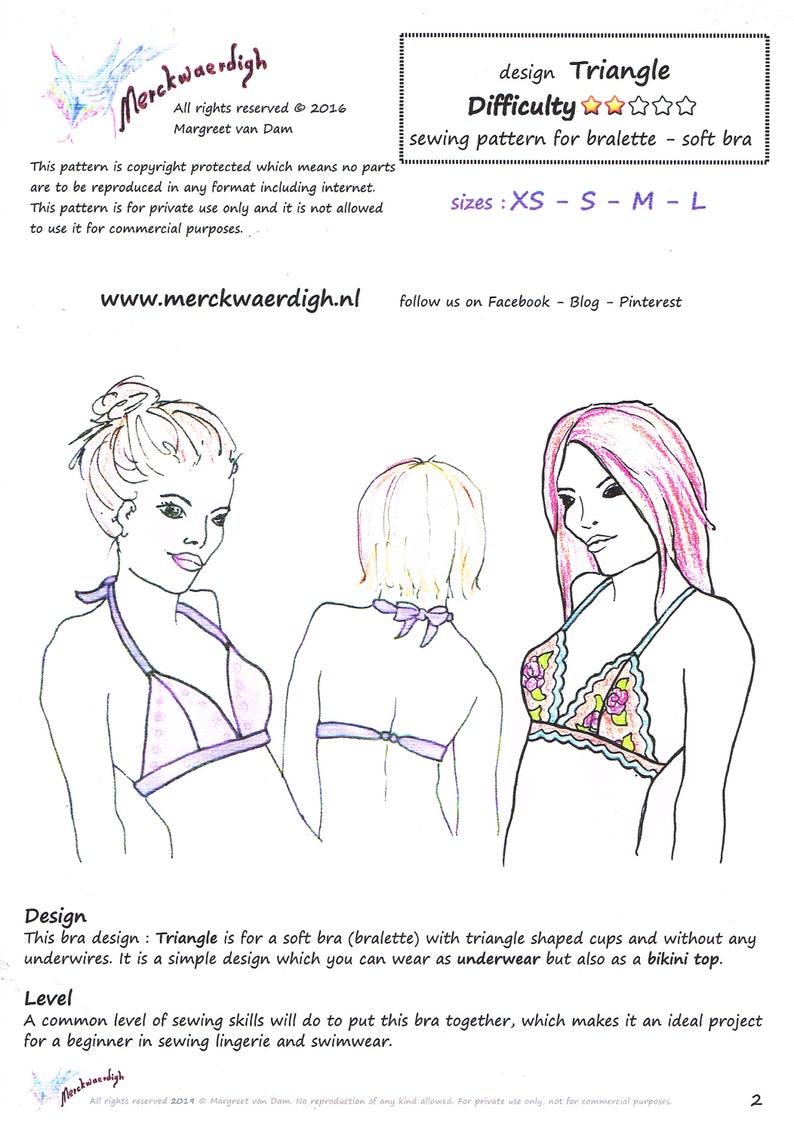 BRALETTE E-booklet Pattern TRIANGLE Bikini by Merckwaerdigh image 3