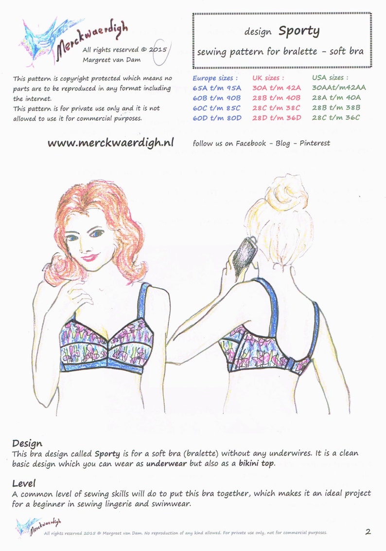 BRALETTE E-booklet Pattern SPORTY by Merckwaerdigh image 3