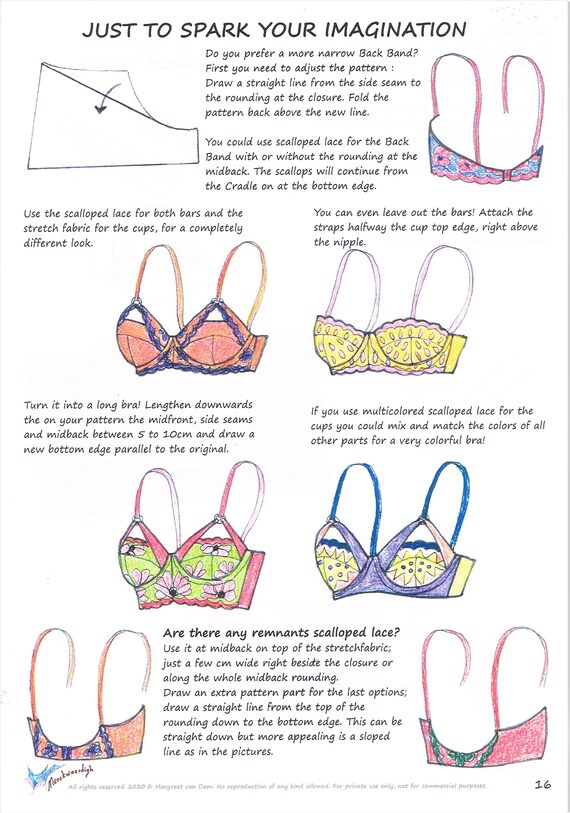 Bra E Booklet Pattern Double Bar Underwired Bra By Etsy