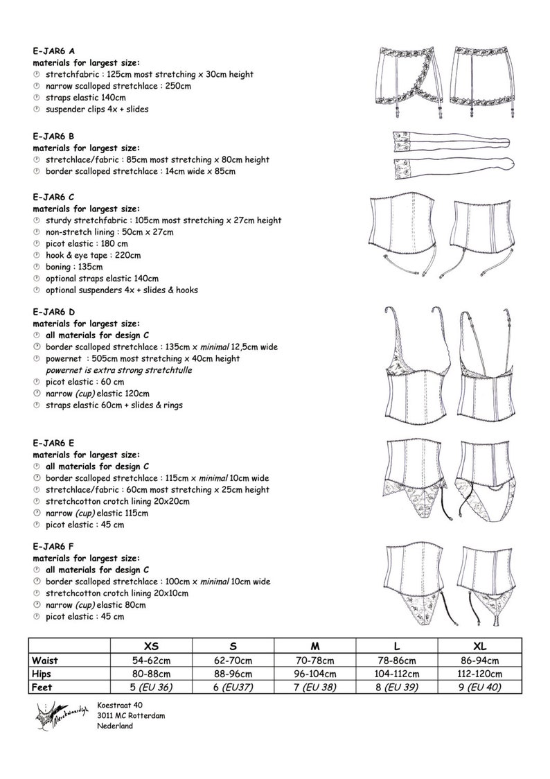 Sewing Pattern JAR6 for Stocking Suspender Waistcorset FREE Shipping by Merckwaerdigh image 3