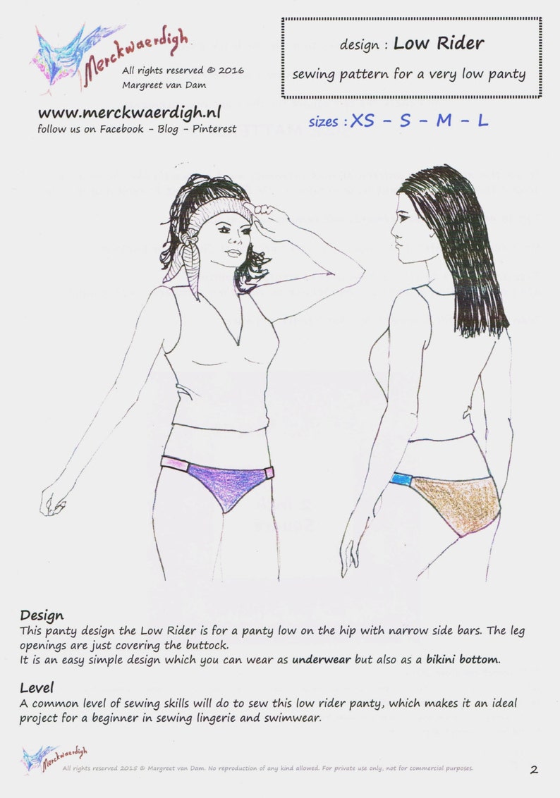 PANTY E-booklet Pattern LOW RIDER Bikini by Merckwaerdigh image 3