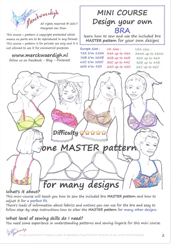 E-book MINI-COURSE Design Your Own BRA Pattern by Merckwaerdigh 