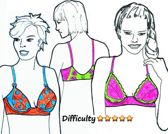 BRA E-booklet Pattern PLUNGE E+ Underwired Bra by Merckwaerdigh