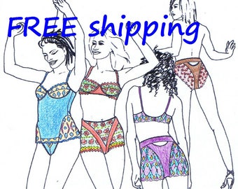 LINGERIE Pattern MIX4 for Bra Brief Bra-shirt FREE Shipping by Merckwaerdigh
