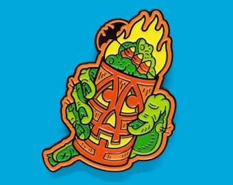 Spilla smaltata Tropiskull Drink Tiki Jack-O-Lantern