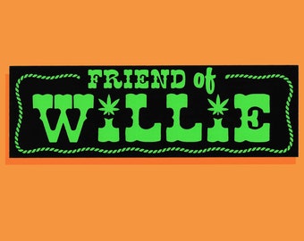 Friend Of Willie Screen Printed Vinyl Bumper Sticker
