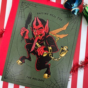 Krampus Rauring Hell Für die Feiertage Weihnachtskarte | A2 Feiertags-Grußkarte