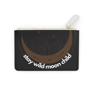 Mini bolsa clutch Moon Child, bolsa celestial, bolsa do zodíaco, acessório noite estrelada, bolsa de viagem estilo boho