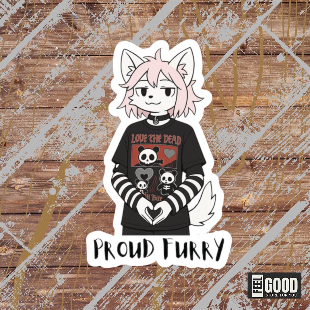 Furry Paper Sticker Furry Sticker, Adorable Animal Decal for Laptop, Water Bottle, Planner ...