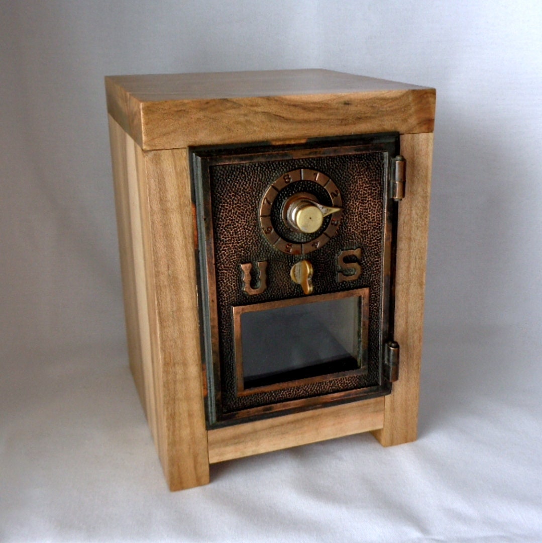 Wooden Vault With Black Lacquer Copper Safe US Brass Bronze Etsy Canada