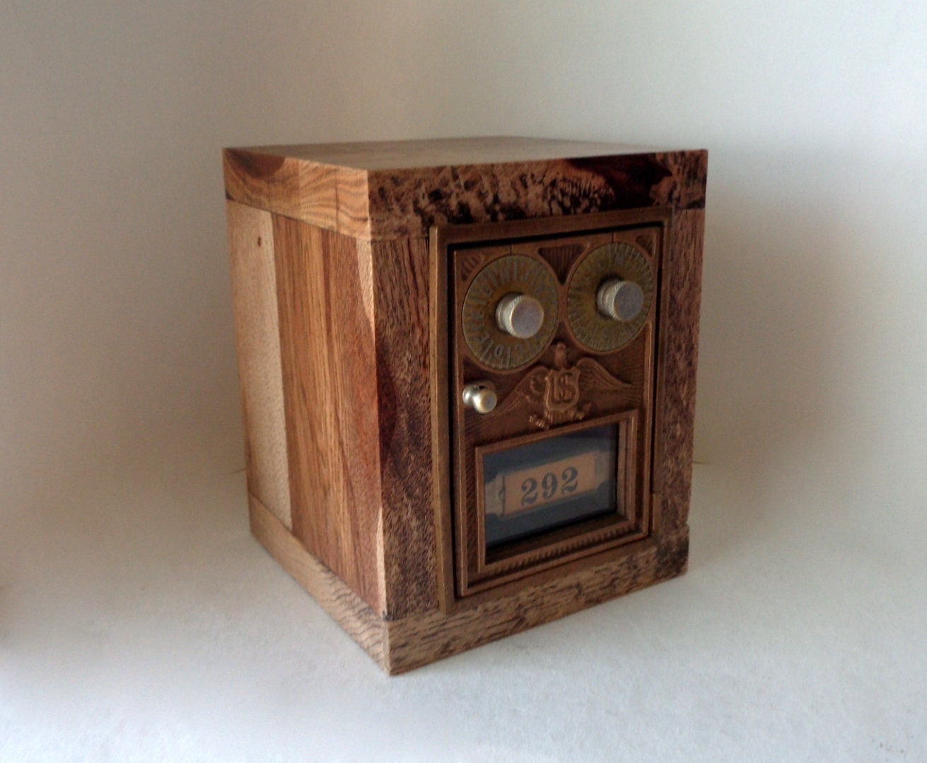 Rugged Hickory Bank Antique Eagle Us Post Office Door Safe Brass Combination Lockbox Wood 5th Bronze 8th 21 Anniversary Military Retirement