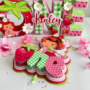 Strawberry Cake Topper: Berry First Birthday Party Decor