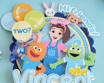 Ms. Rachel Inspired First Birthday Cake Topper, Custom Name & Age Decoration