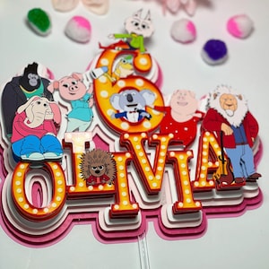 Cantar filme Topper de bolo, Cantar filme de aniversário, Cantar filmeParty, Cantar filme Fontes de festa, Cantar filme carta 3D