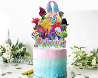Trolls Cake topper, trolls band together party, trolls band together birthday, trolls band together party , trolls band together cake topper