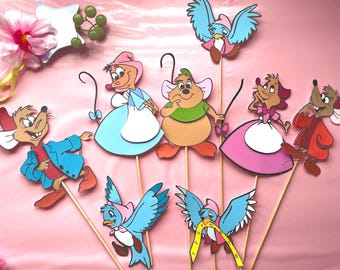 Cinderella Mice Suzy, Mary, Jaz, Gus, Cutout, Bibbidi Bobbidi Boo