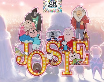 Sing Movie Cake Topper Digital file: Personalized Birthday Party Decoration