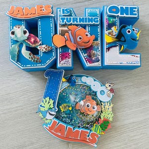 Finding nemo, Finding nemo Party, Finding nemo Birthday theme, Finding nemo custom cake topper, Finding nemo cake topper, cake topper.