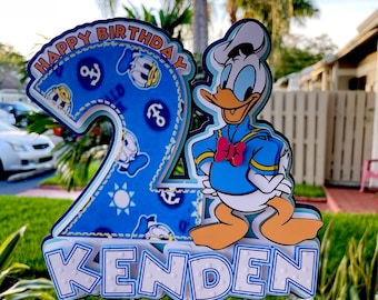 Donald Duck Cake Topper, Personalized Birthday Party Decor