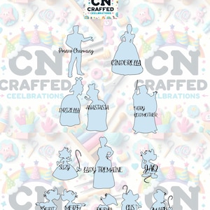 Cinderella Mice Suzy, Mary, Jaz, Gus, silhouettes, Bibbidi Bobbidi Boo