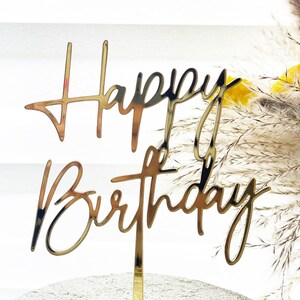 Custom Acrylic Happy Birthday Cake Topper: 4&quot; Wide