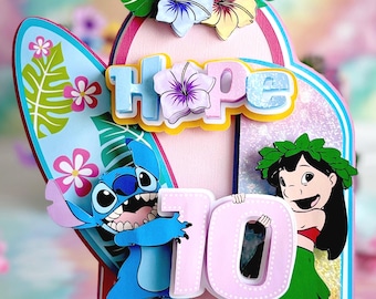 Stitch cake topper, Custom cake topper,  1st birthday, baby shower cake topper, birthday cake topper, party