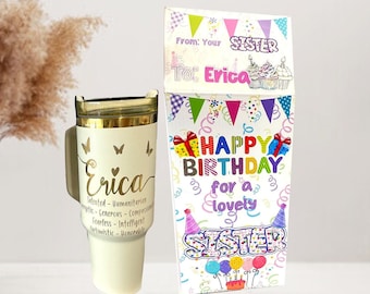 Personalized 40oz Tumbler with Handle: Custom Name Gift