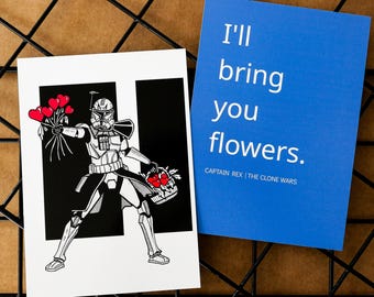 Star Wars Captain Rex (Flowers) A6 Kunstdruck